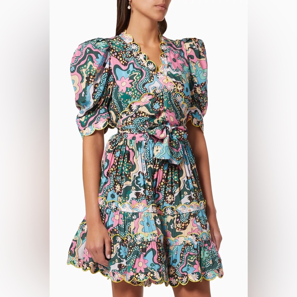 CeliaB Multicolor Floral Long-Sleeve Ruffle Dress